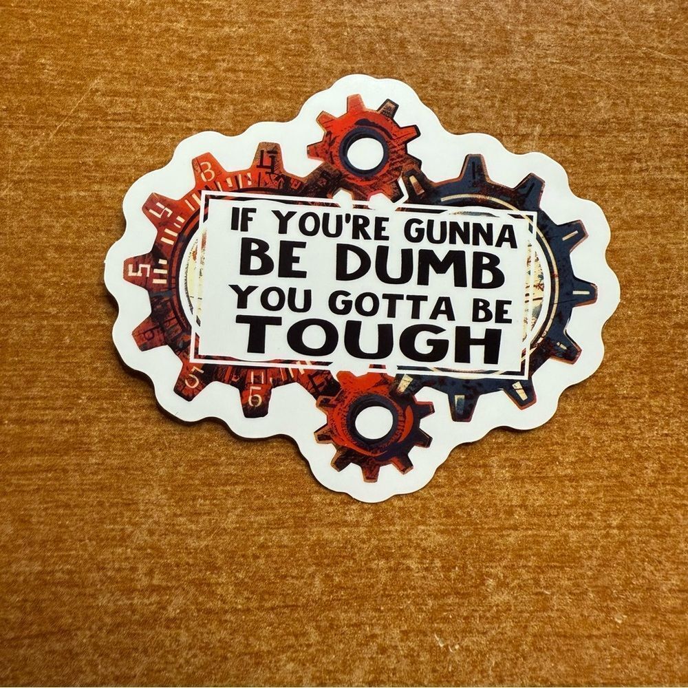 Bold Gear Design Sticker with Quote‎